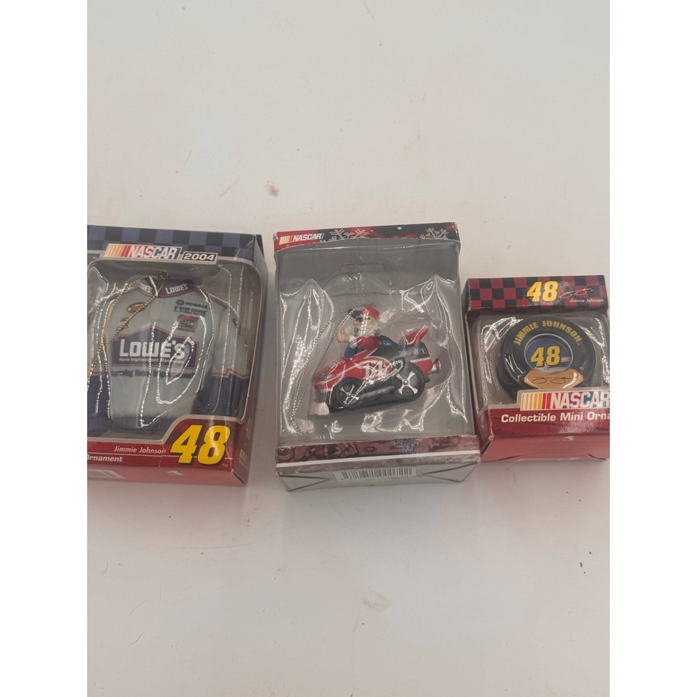 Jimmie Johnson #48 NASCAR Christmas Ornament Lot 3 Lowe's 2004 Mini Car NOS